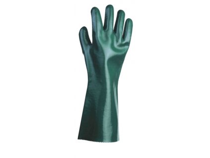 610362 rukavice universal hladke macene v pvc s nitrilem vel 10 v delce 35 cm zelene