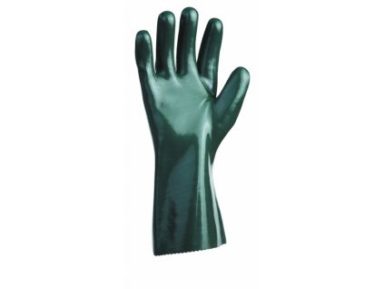 610311 rukavice universal hladke macene v pvc s nitrilem vel 9 v delce 30 cm zelene