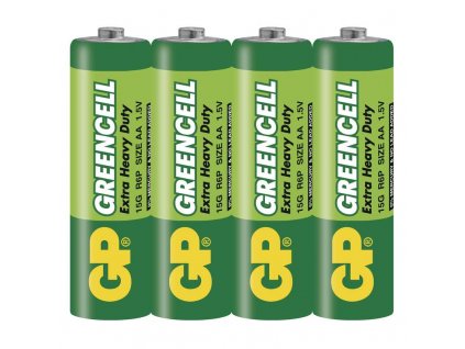 631280 zinkochloridova baterie gp greencell r6 aa folie