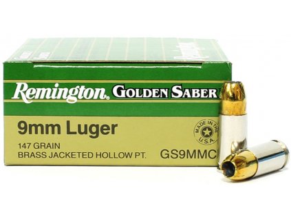 631859 naboj kulovy remington golden saber 9mm luger 147gr hpj