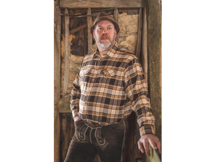 Trachten pánská flanelová košile velmi teplá (košile 47/48)