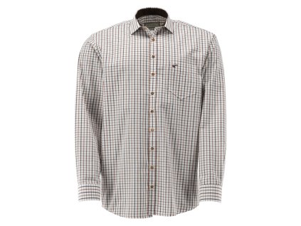 Trachten pánská košile bílá s hnědým károváním (košile 45/46)