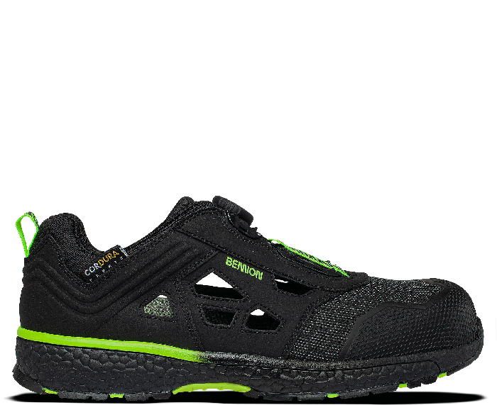 Bennon Predator S1P ESD sandále černé-zelené Bennon Predator S1P ESD sandále černé-zelené