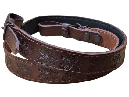 Kožený řemen na zbraň podšitý protiskluzovou gumou Zubíček (Šíře 2 cm)