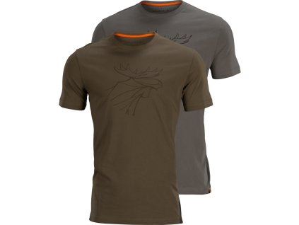 HÄRKILA třičko GRAPHIC T-SHIRT 2-PACK (vrbová zelená/šedá)* (Velikost 3XL)