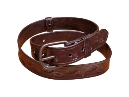 Kožený myslivecký opasek - šíře 3 cm (Délka 90 cm)