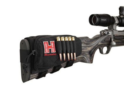 604065 navlek na pazbu licnice hornady s elastickym drzakem na 5 naboju a kapsou na zip cerny