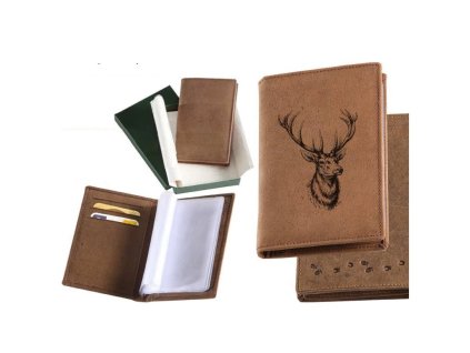 pouzdro na myslivecke doklady jeleni hlava