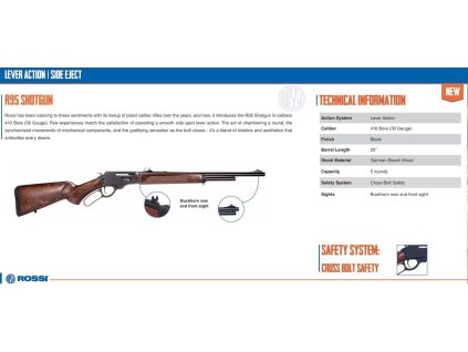 703516 brokovnice opak rossi mod r95 shotgun raze 410 x63 5mm hl 20 508mm 5 ran cerna