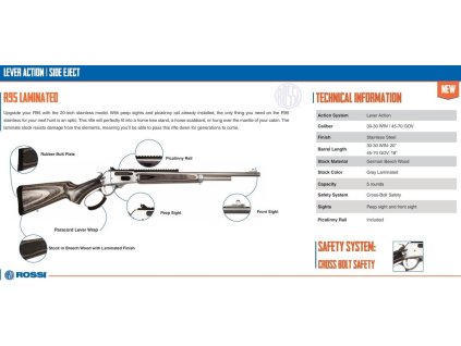 703537 puska opak rossi model r95 laminated raze 30 30 win hl 20 508mm 5 ran nerez