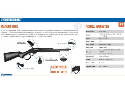 703525 puska opak rossi model r95 triple black raze 357 mag hl 16 5 419mm 8 ran cerna