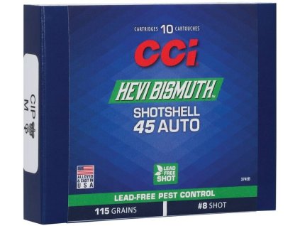 707335 naboj brokovy cci bismuth shotshell 45 acp 120gr 7 8g brok no 9 4mm