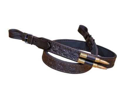 řemen na zbraň s poutky na náboje (Šíře 3 cm, Podšití řemen podšitý gumou, řemen na zbraň s poutky na náboje poutka na 2 kulové náboje)