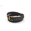 Kožený opasek - šíře 3 cm (Délka 90 cm, Varianta hladký, Barevná varianta černá)