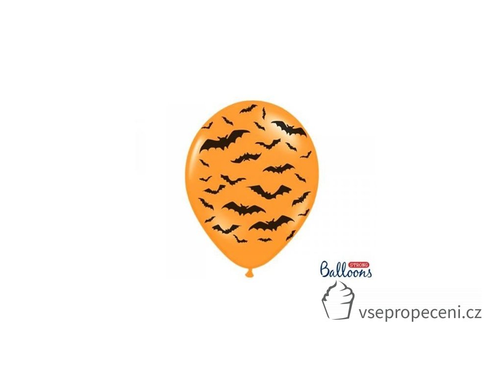 0001962 balonek halloween oranzovy s netopyry 30 cm 510