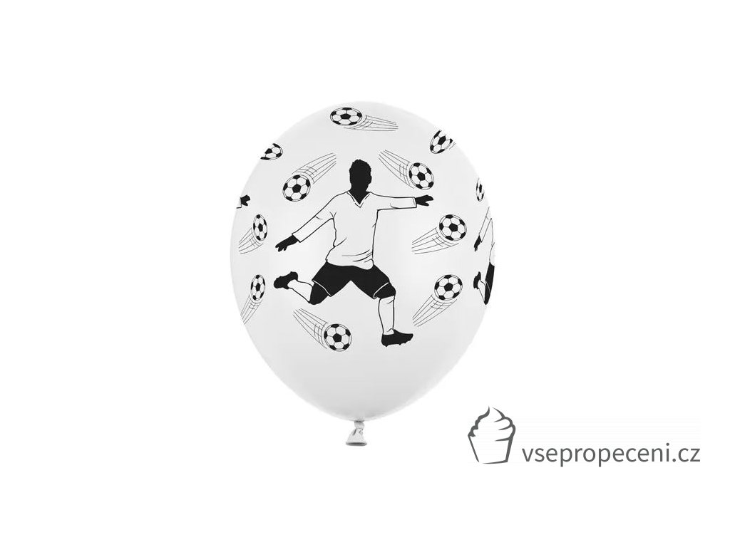 0022267 balonky s potiskem fotbalista s mici 30 cm 50 ks