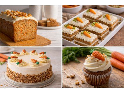 Koláž mrkvových dezertů