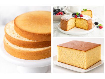 Tři druhy piškotových dortů