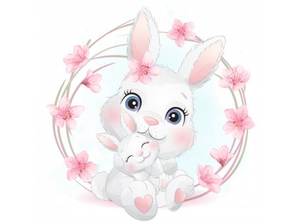 cute little bunny mother baby 102385 387