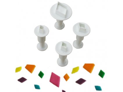 4pcs Diamond font b Rhombus b font Cake Cookie Plunger Sugarcraft font b Cutters b font