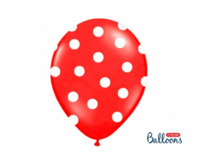 0002112 balonek s puntiky cerveny 30 cm 510