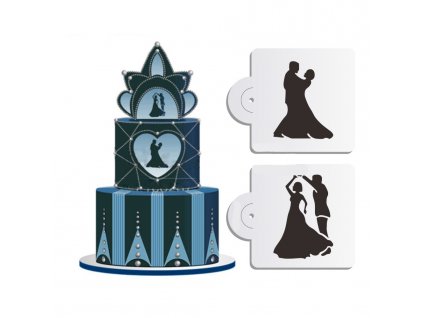 Baking plastic Cake Stencil wedding bridegroom bride Cake Lace Side 4 75 H x 12 75