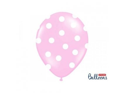 0002114 late ovy balonek s puntiky svetle ruzovy 30 cm 510