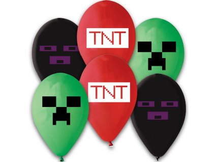 0015920 latexove balonky tnt minecraft 6 ks