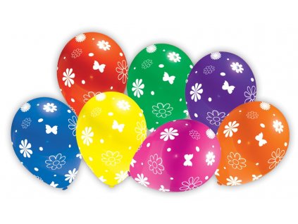 7 balonky vsech barev s motivem kytek c b7 202303210734101283912567
