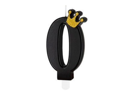 0023310 dortova svicka cislo 0 cerna s korunkou 88 cm