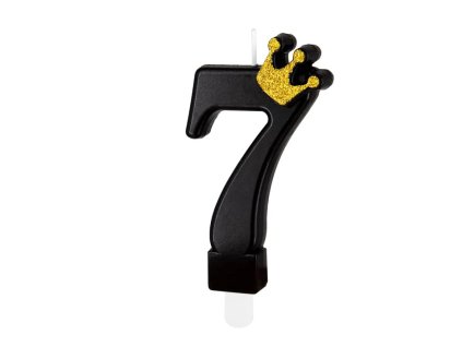 0023303 dortova svicka cislo 7 cerna s korunkou 88 cm