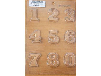 Průhledná číslicová forma na dřevě
