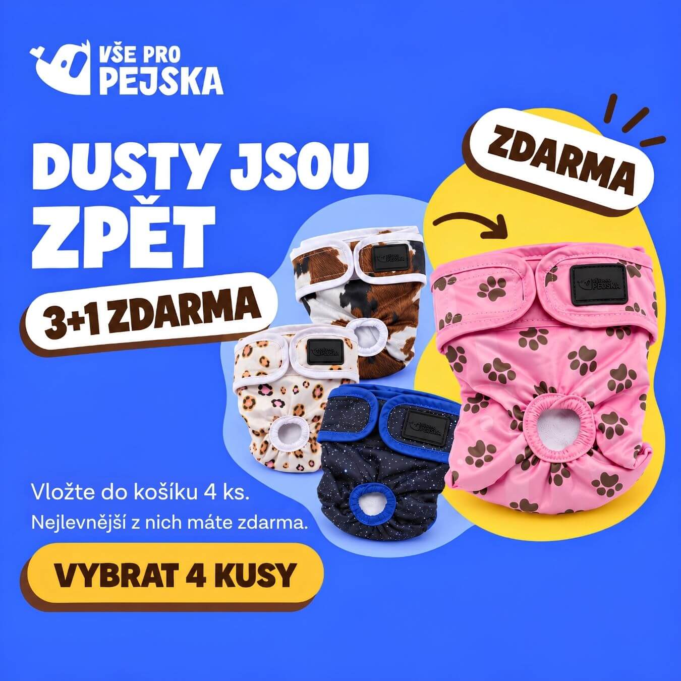 Hárací a inkontinenční kalhotky dusty