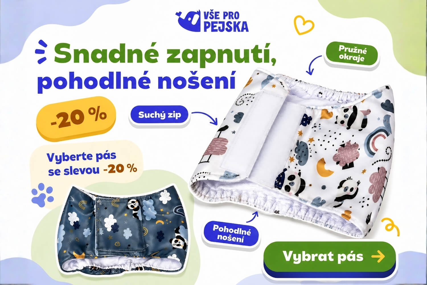 Inkontinenční pásy pro psy - vsepropejska.cz