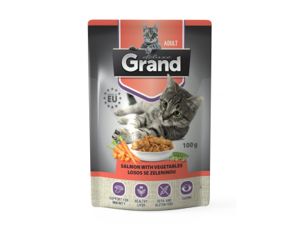 Grand deluxe losos se zeleninou kapsička pro kočky | 100g - vsepropejska.cz