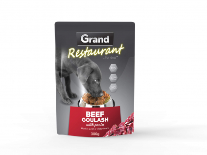 Grand restaurant hovězí guláš s těstovinami kapsička pro psy | 300g - vsepropejska.cz