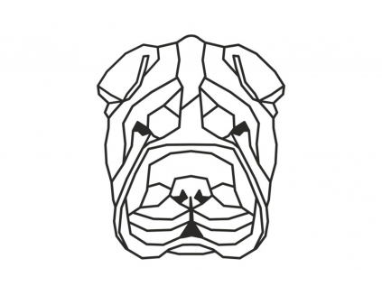 Šarpej 2 dřevěná dekorace na zeď - vsepropejska.cz