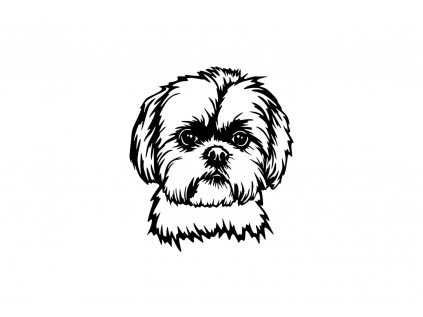 Shih-tzu 3 dřevěná dekorace na zeď