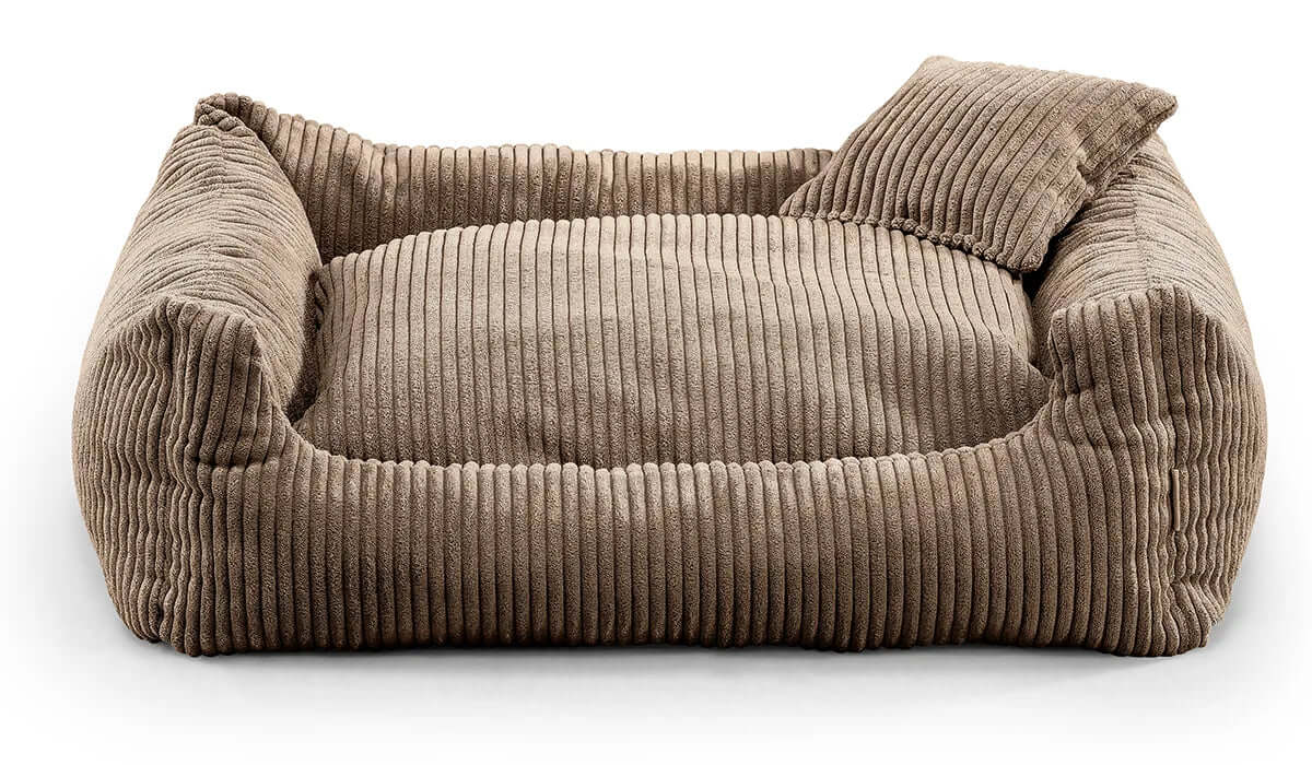 Vsepropejska Manšestr béžový pelech pro psa s polštářkem Barva: Béžová, Rozměr (cm): 110 x 90