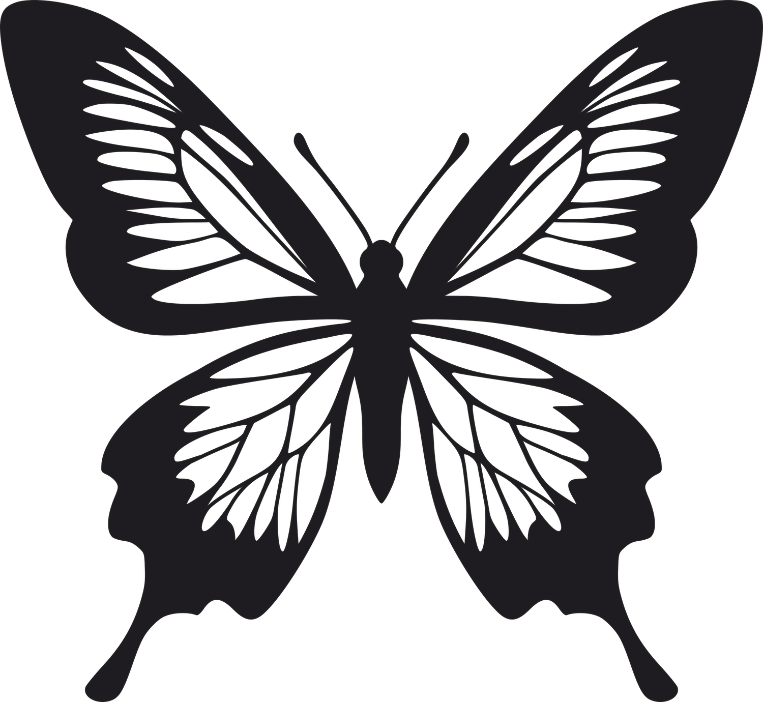 Levně Motýl dekorace na zeď 6 Rozměr (cm): 38 x 35, Dekor: Černá