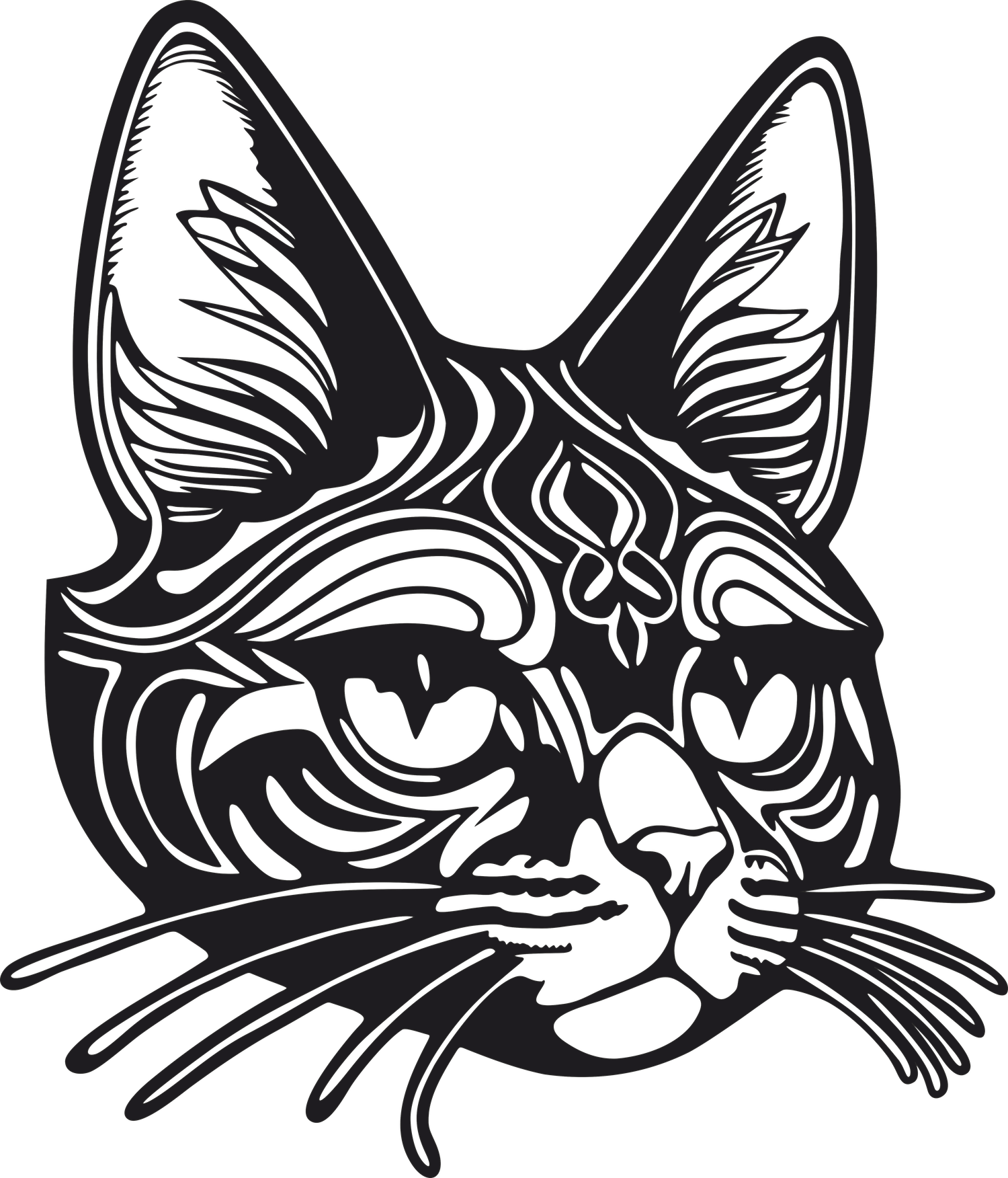 Levně Dřevěná mandala na zeď kočka 2 Rozměr (cm): 38 x 32, Dekor: Černá