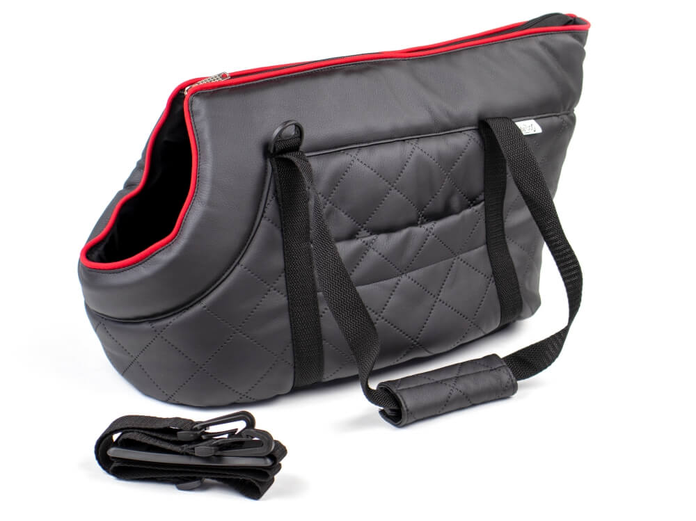 Trek kožená taška pro psa | do 7 Kg Barva: Černá, Dle váhy psa: do 4 kg