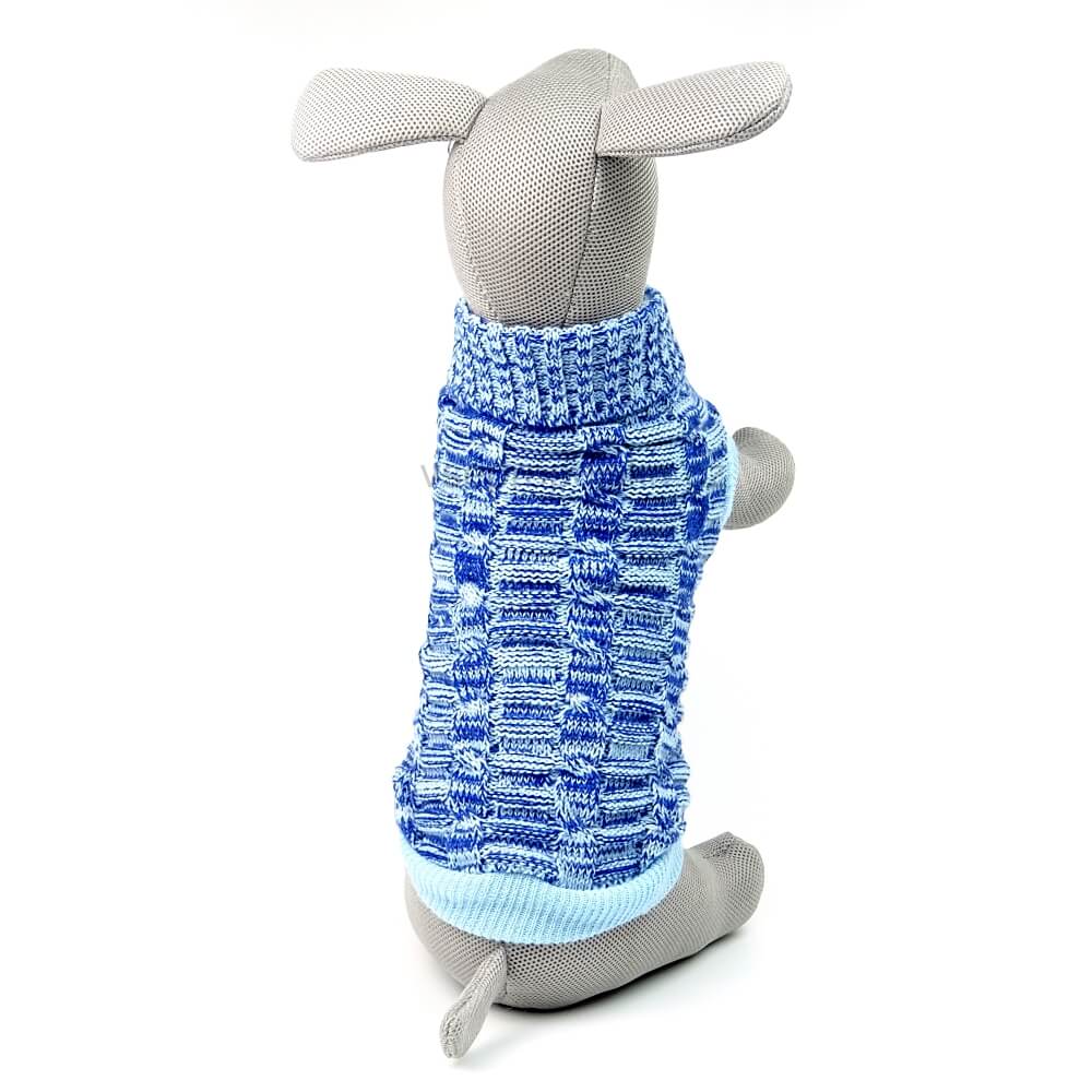 Levně Smooth svetr pro psa Barva: Modrá, Délka zad (cm): 22, Obvod hrudníku: 24 - 34 cm
