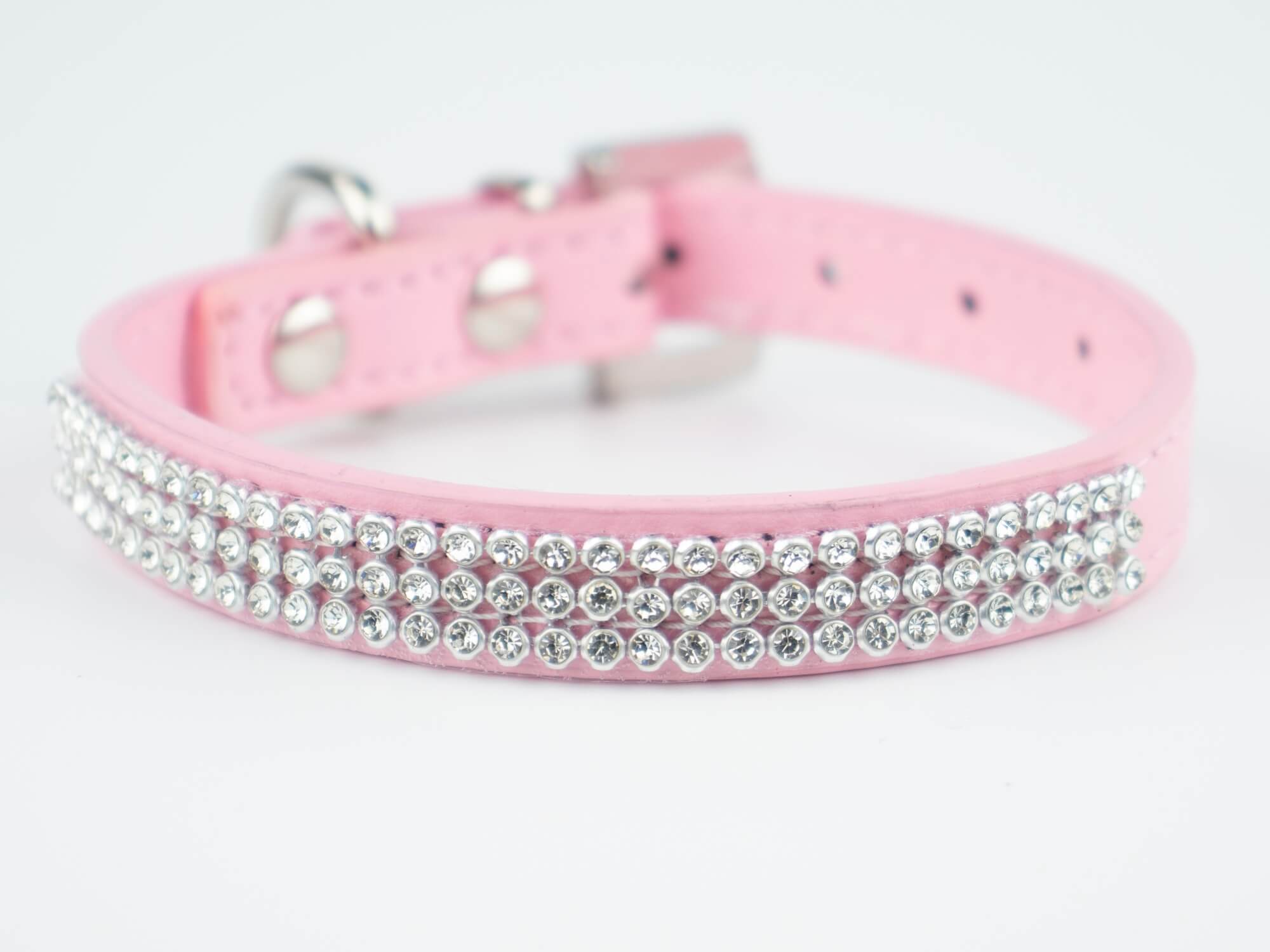 Vsepropejska Crystal obojek pro psa s kamínky | 21 - 47 cm Barva: Růžová, Obvod krku: 21 - 27 cm
