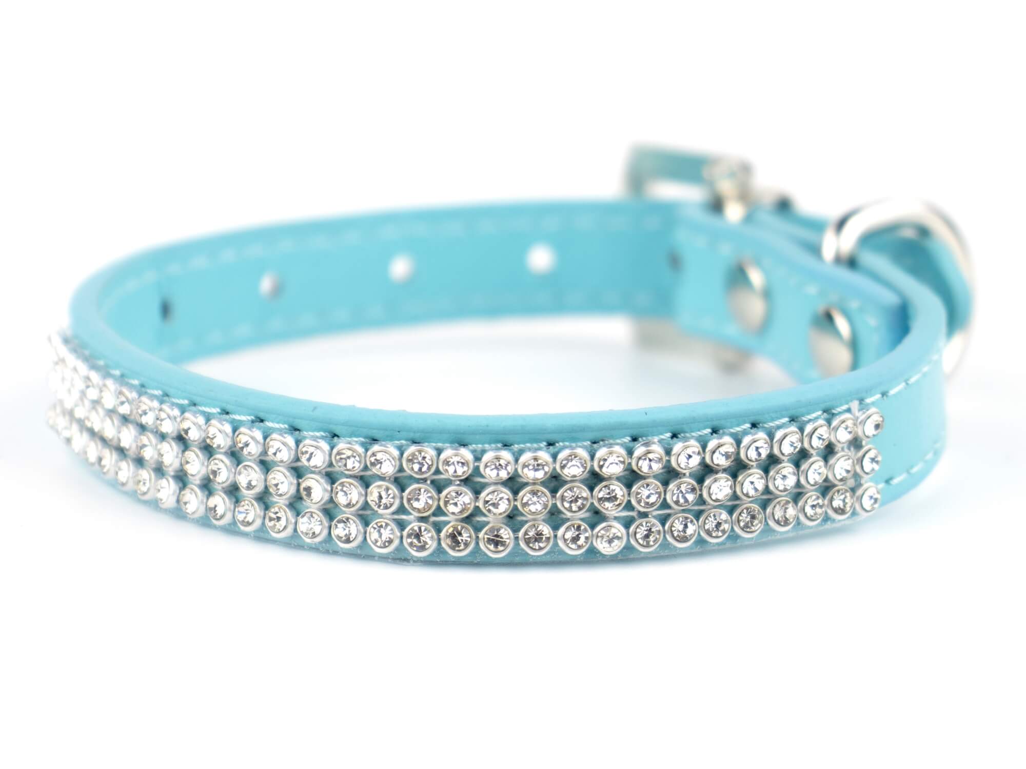 Vsepropejska Crystal obojek pro psa s kamínky | 21 - 47 cm Barva: Modrá, Obvod krku: 37 - 47 cm