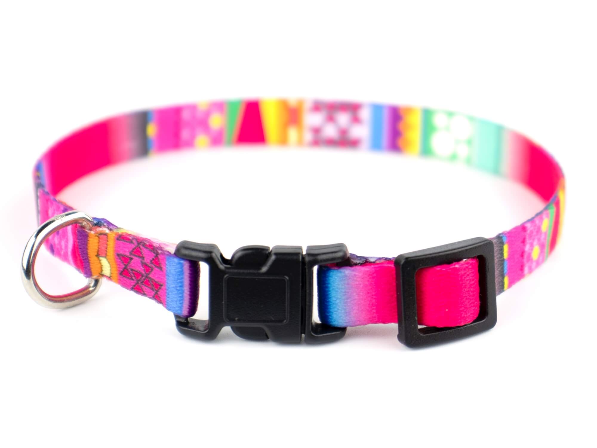 Vsepropejska Sunbow barevný obojek pro psa | 21 - 32 cm Barva: Růžová
