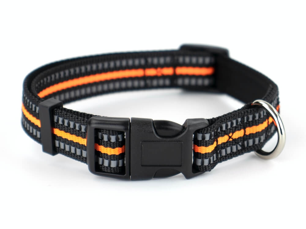 Vsepropejska Reflex obojek pro psa | 27 - 54 cm Barva: Černo-oranžová, Obvod krku: 27 - 42 cm