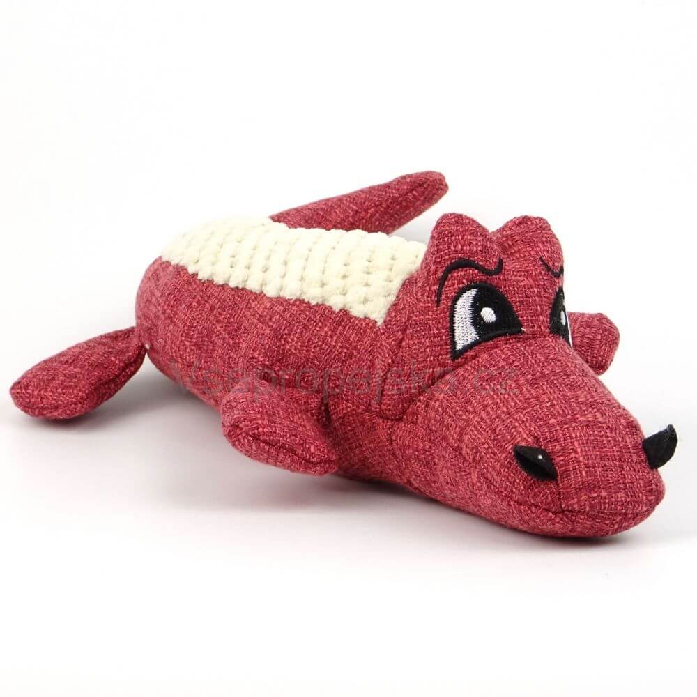 Vsepropejska Croko plyšový krokodýl pro psa | 20 cm Barva: Červená