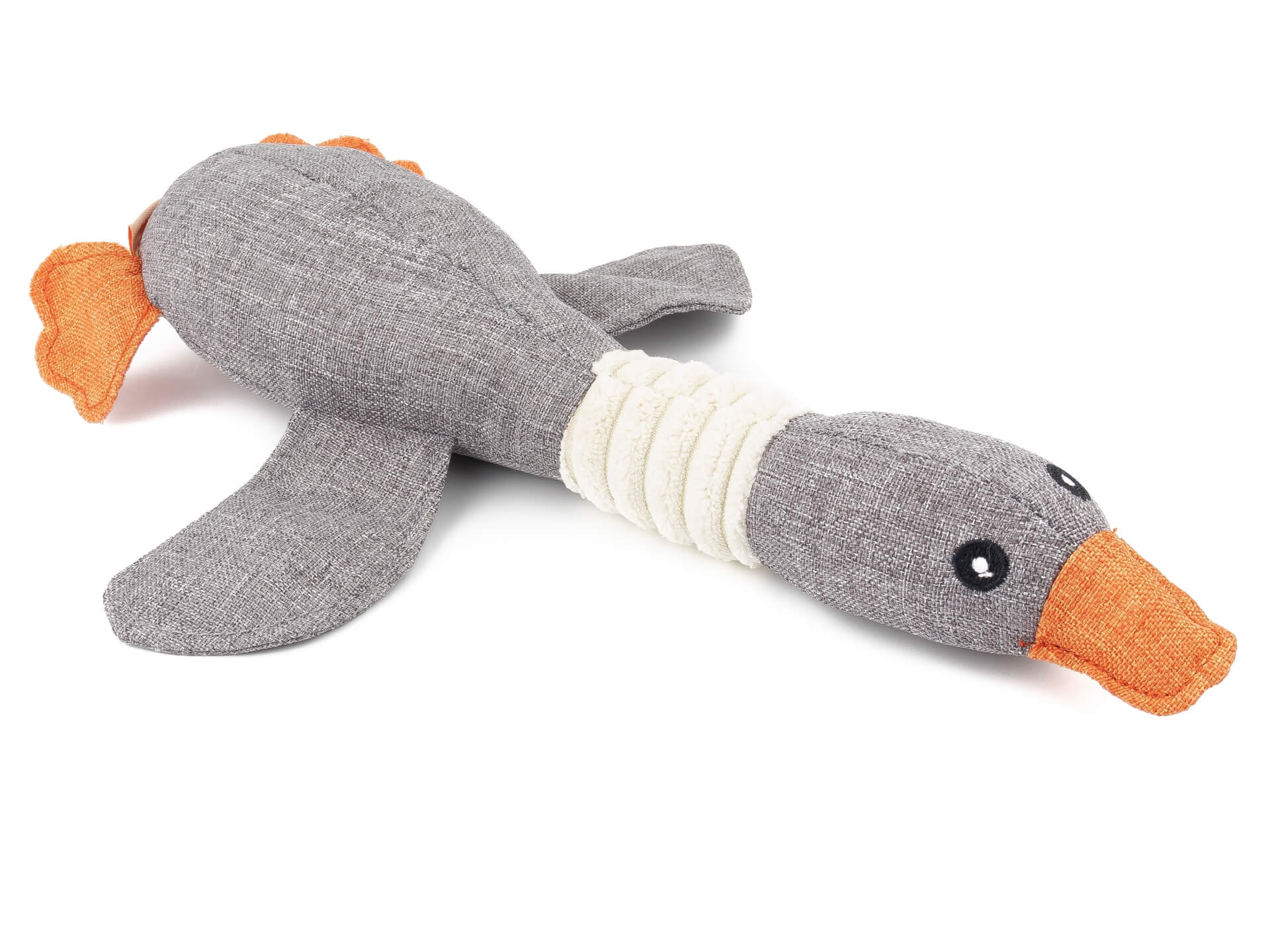 Vsepropejska Duck plyšová kachna pro psa | 30 cm Barva: Šedá