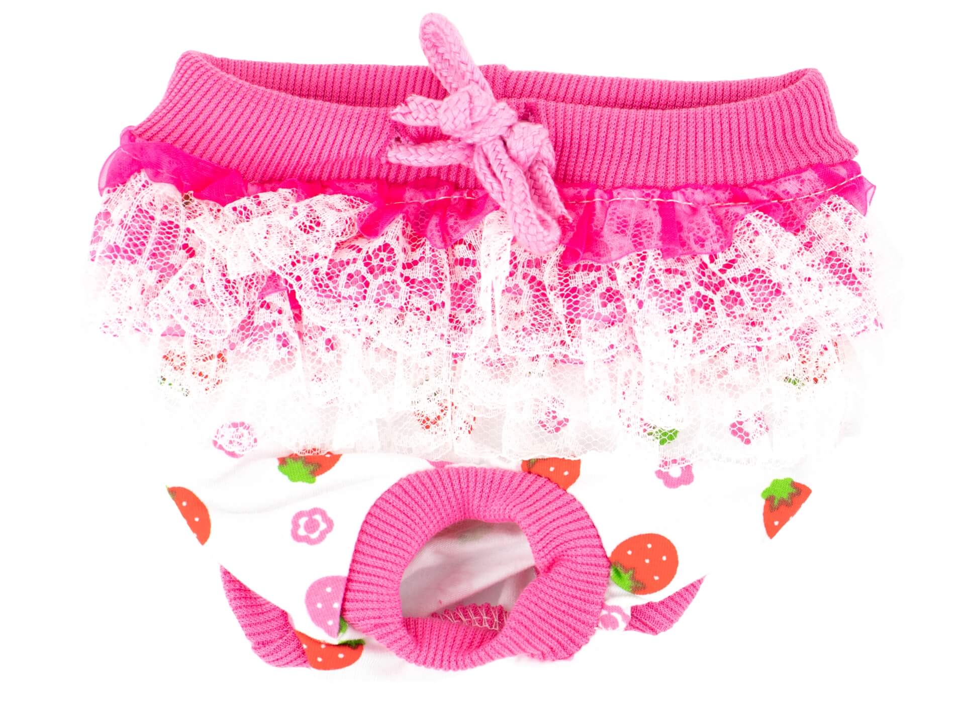 Vsepropejska Lace růžové hárací kalhotky pro psa Obvod slabin (cm): 30 - 38